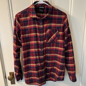Burton Grace Flannel Long-Sleeve Button-Down Plaid Shirt XS VGUC